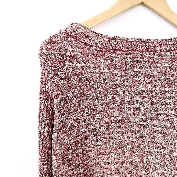 Abercrombie & Fitch Red Black White Marled Long Sleeve Knitted Sweater Small - Picture 7 of 8